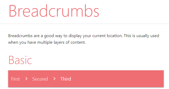 Breadcrumbs in Materialize CSS