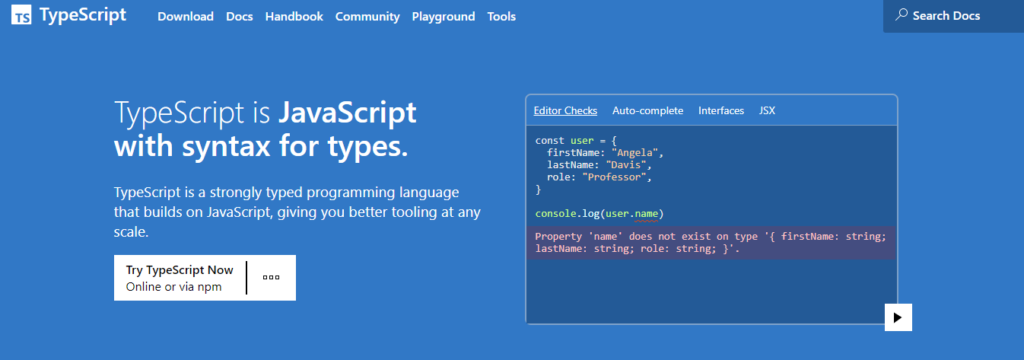 Getting started with TypeScript