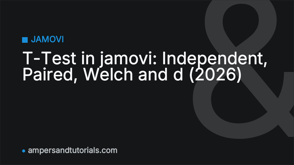 T-Test in jamovi: Independent, Paired, Welch and d (2026)