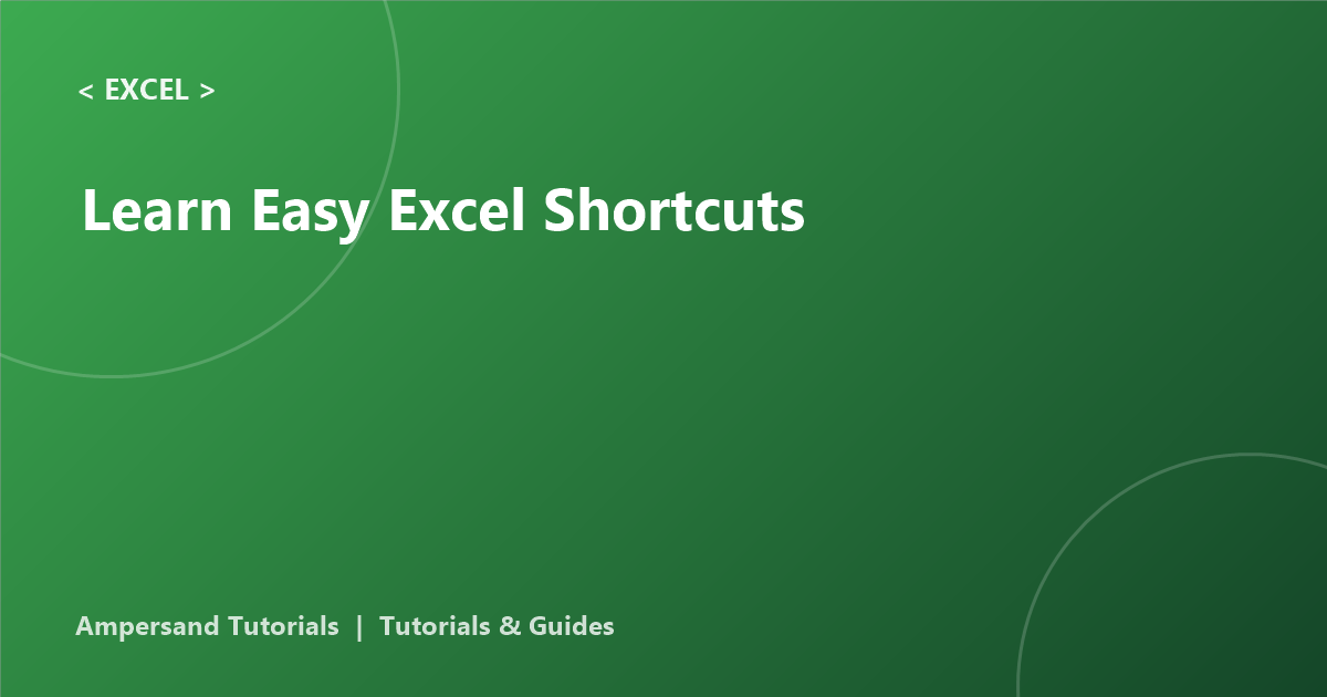 excel shortcuts
