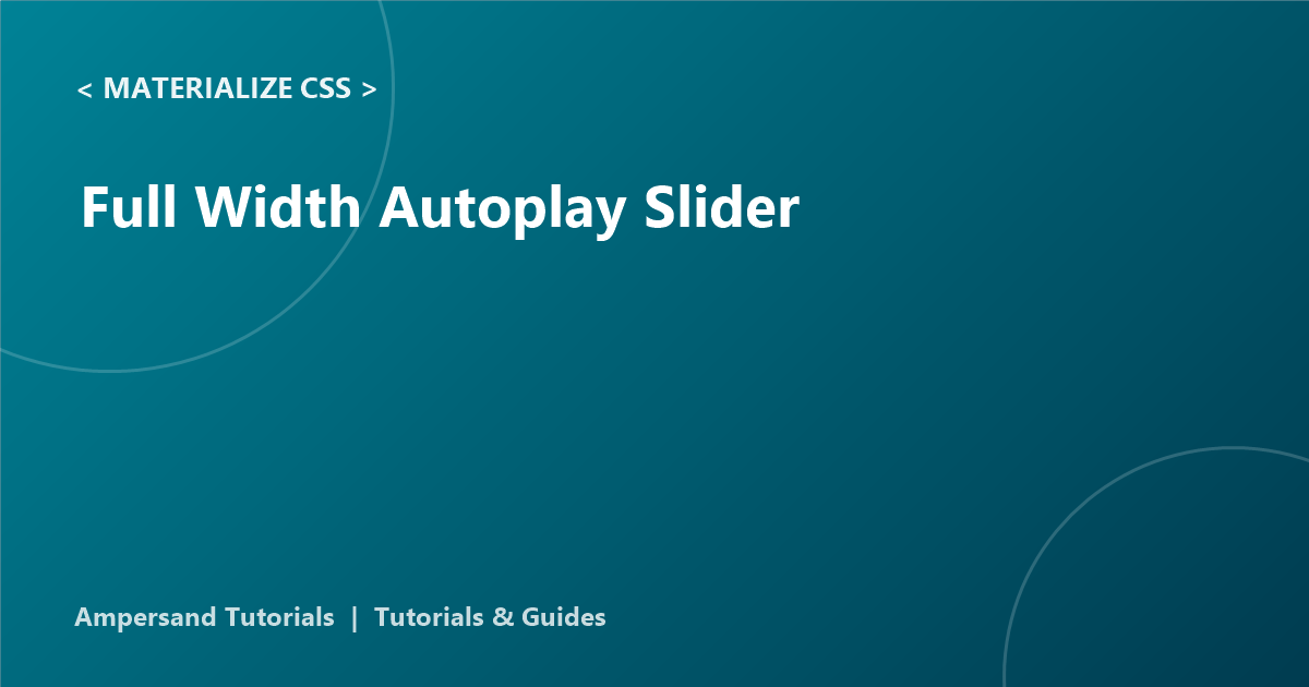 fullwidth slider materialize