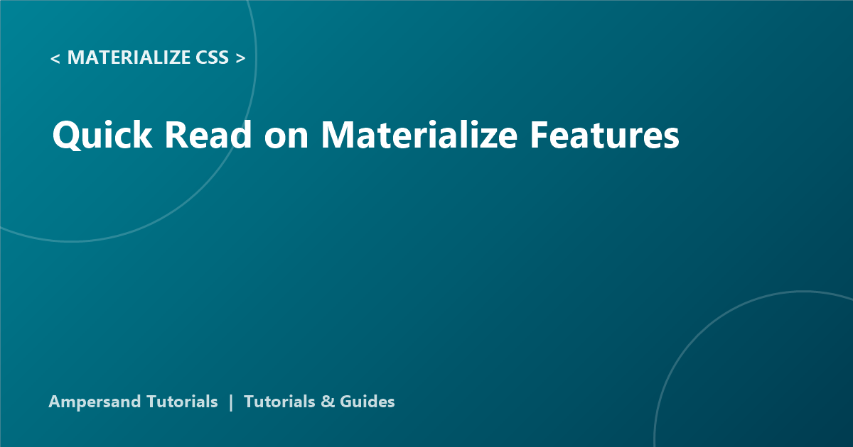 materialize css features
