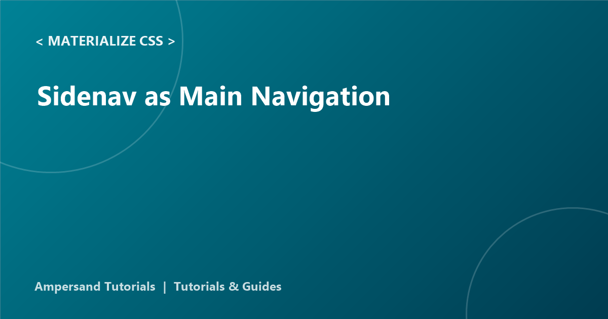 sidenav main nav materialize