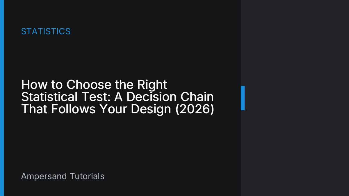 How to Choose the Right Statistical Test: A Decision Chain That Follows Your Design (2026)
