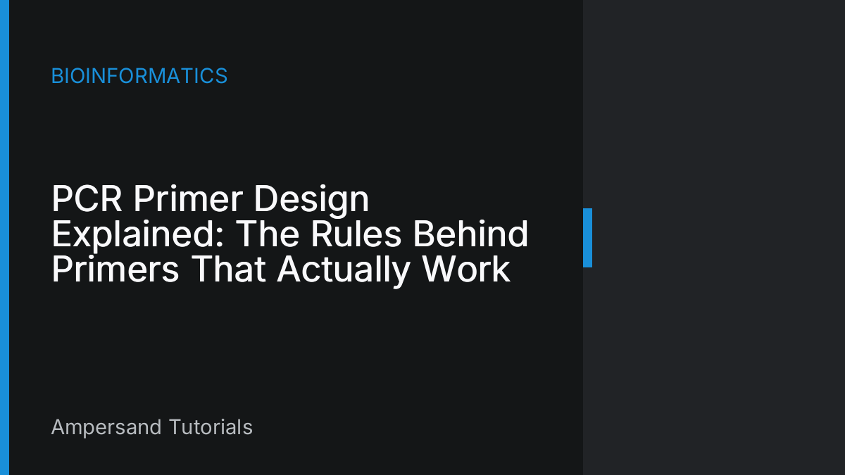 PCR Primer Design Explained: The Rules Behind Primers That Actually Work
